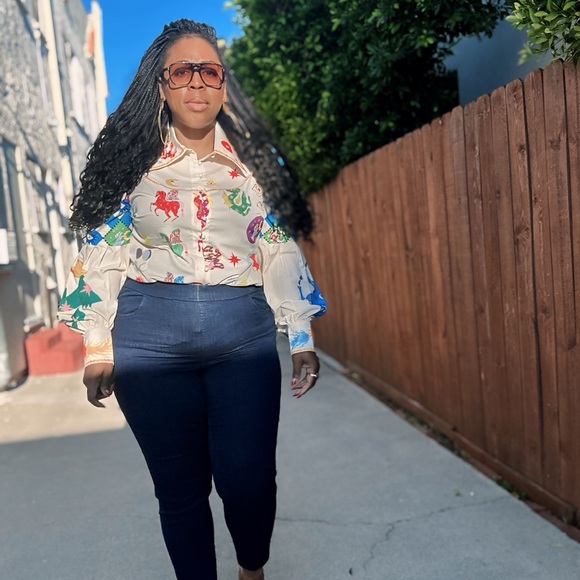 XPlusWear Balloon Sleeve Blouse - Picture 4 of 6